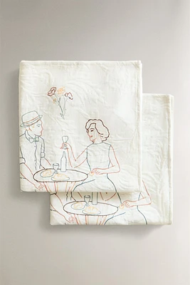 LOT SERVIETTES DE TABLE COTON TOILE DE JOUY (LOT DE 2)