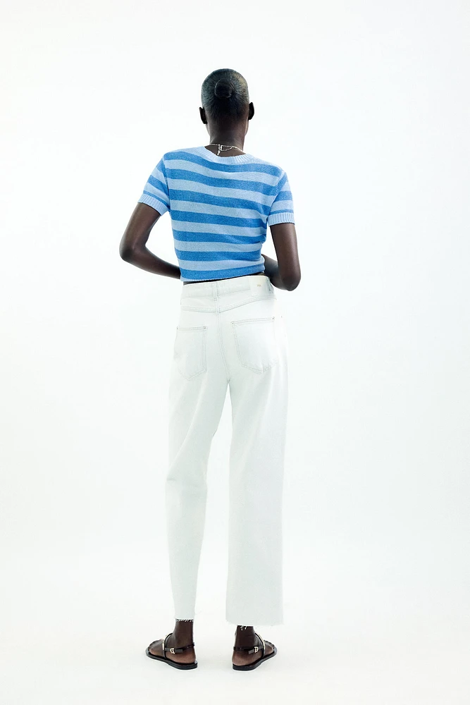 JEAN Z1975 DROIT TAILLE HAUTE CROISÉE