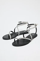STUDDED FLAT SANDALS