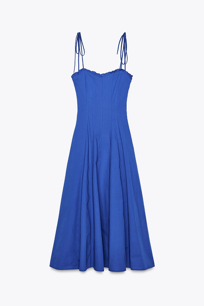 ROBE MIDI POPELINE NŒUDS