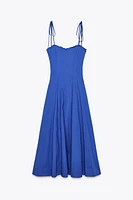 ROBE MIDI POPELINE NŒUDS
