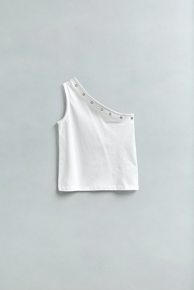 HAUT ASYMÉTRIQUE À ŒILLETS