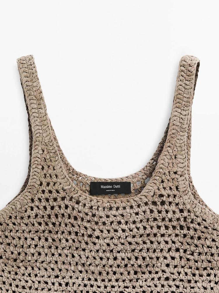 Braided suede leather top