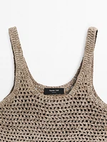 Braided suede leather top