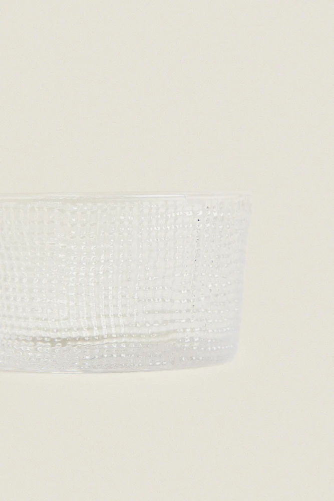 GLASS MINI BOWL WITH RAISED DETAIL