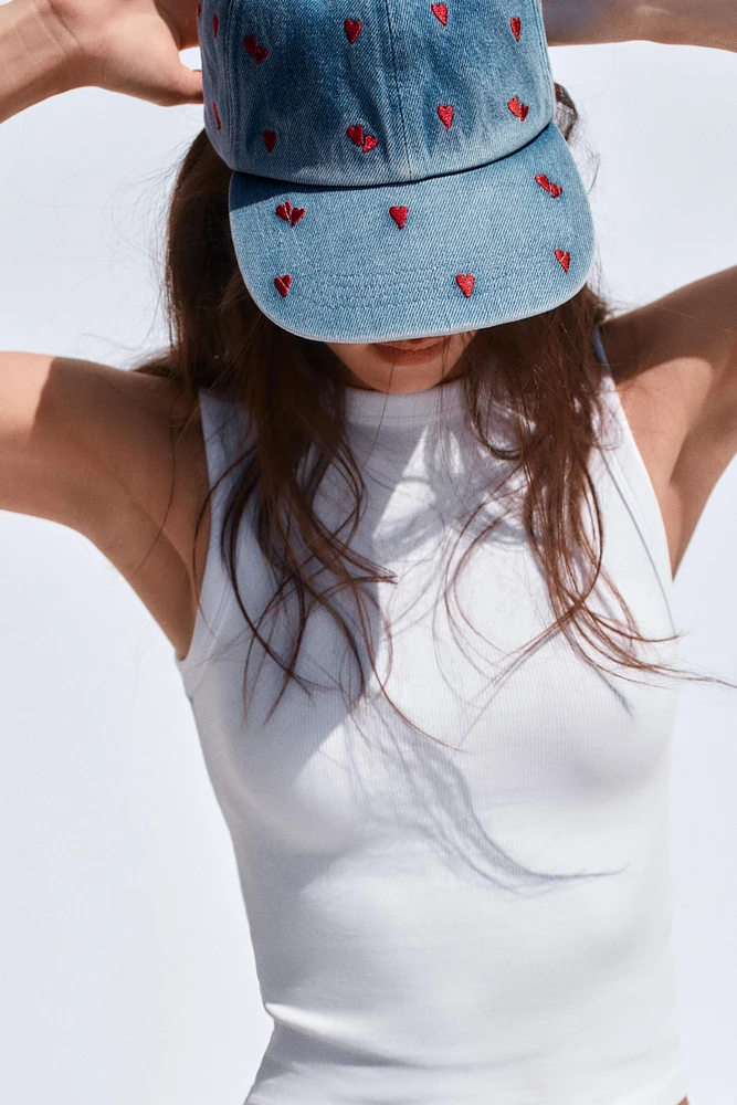 CASQUETTE EFFET DENIM BRODÉ
