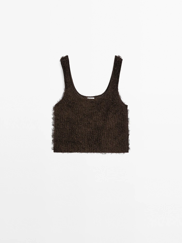 Bouclé knit top with thread detail - Studio