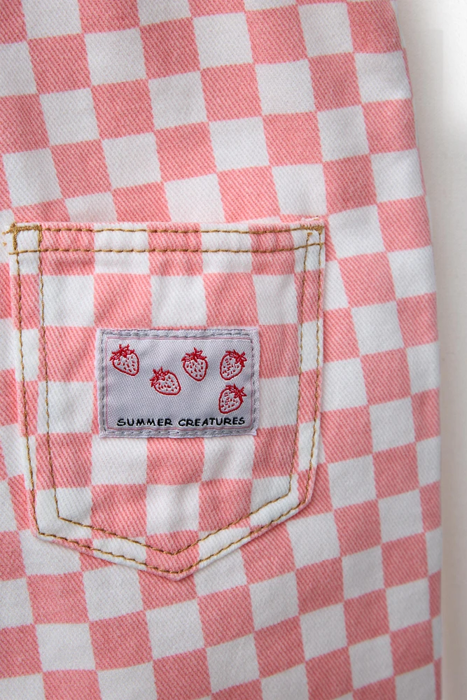 SALOPETTE LONGUE EN SERGE CARREAUX DAMIER