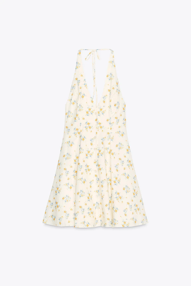 ROBE EN POPELINE IMPRIMÉE FLEURS