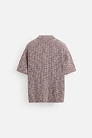 CONTRAST KNIT SHIRT