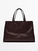 Sac tote maxi en cuir nappa