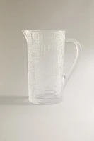 RAISED DESIGN GLASS PITCHER