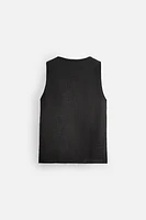 CRINKLED EFFECT TANK TOP