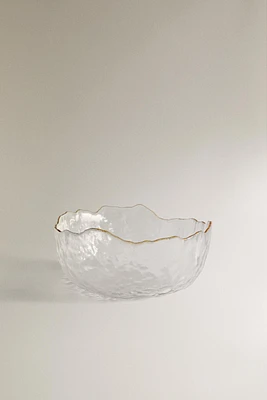 GLASS SALAD BOWL WITH RIM