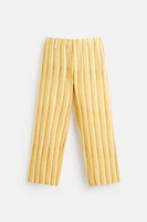 PANTALON RAYÉ VISCOSE ET LIN