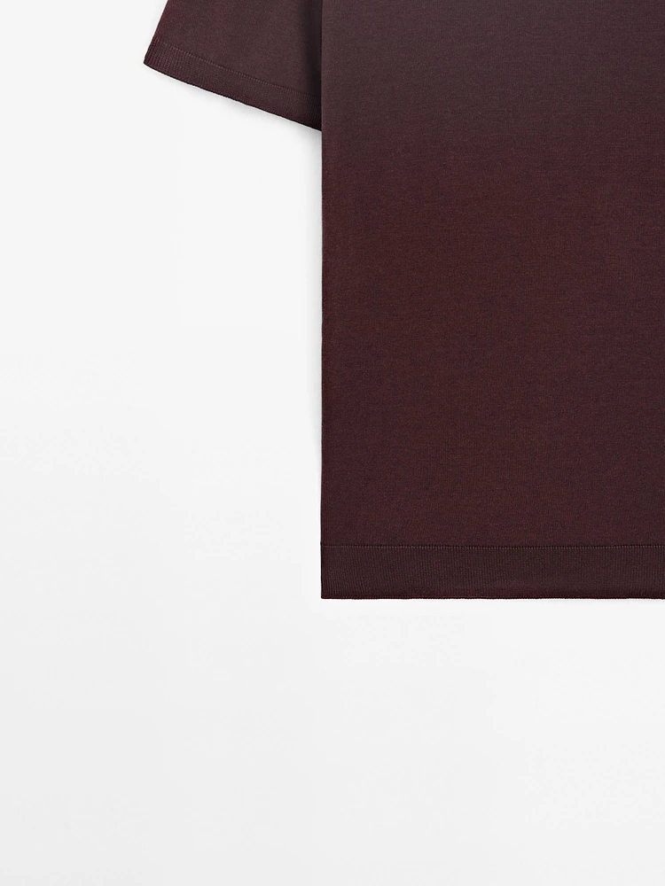 Short sleeve fine knit sweater