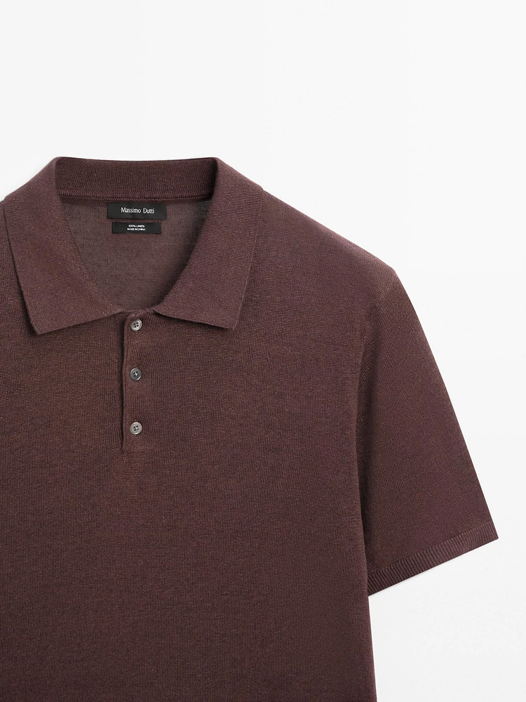 Polo en maille 100 % lin