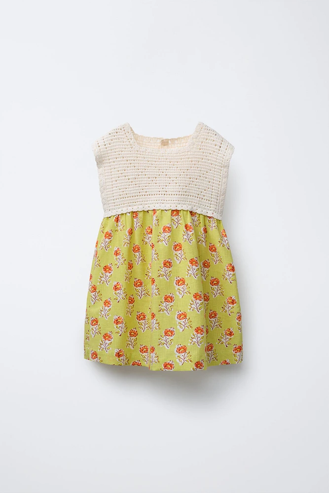 ROBE AU CROCHET EN COTON ET LIN