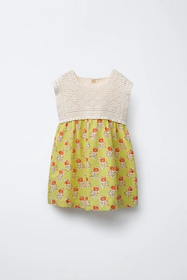ROBE AU CROCHET EN COTON ET LIN