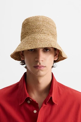 RAFFIA BUCKET HAT