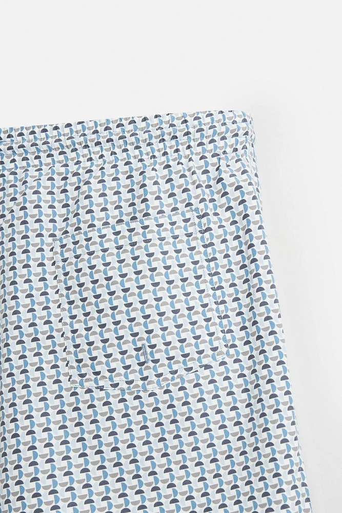 MAILLOT DE BAIN SEMI-LONG À IMPRIMÉ GÉOMÉTRIQUE