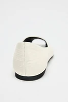 LEATHER OPEN TOE BALLET FLATS