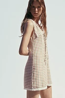 GINGHAM SHORT DRESS WITH PETER PAN COLLAR