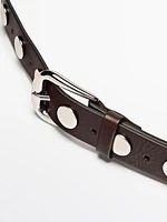Ceinture en cuir nappa à clous