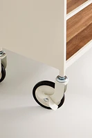 METAL AND WOOD STORAGE CART