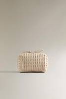 WAFFLE-TEXTURE FABRIC TOILETRY BAG