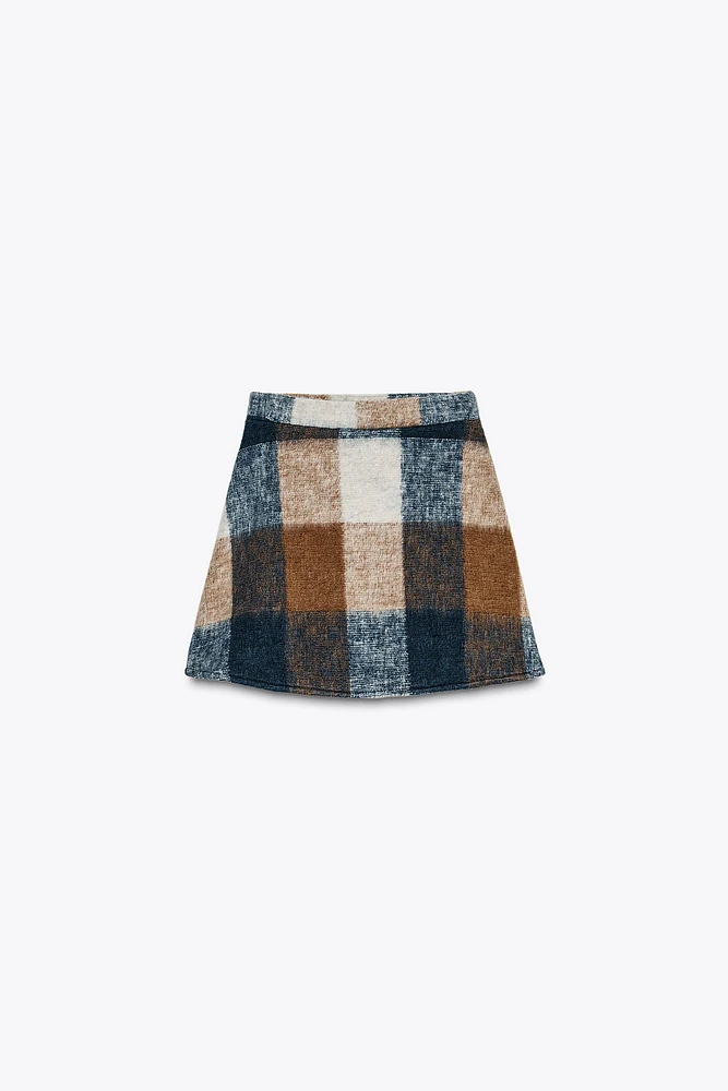 SOFT PLAID SHORT SKIRT