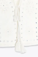 TOP GILET BRODÉ AVEC MIROIRS