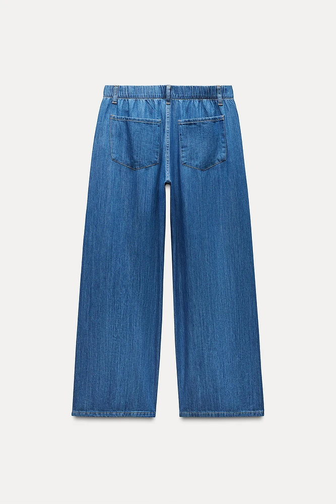 DENIM PAJAMA-STYLE PANTS