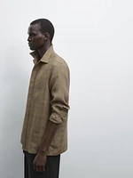 Chemise à carreaux regular fit en lin