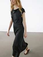 Flowing satin midi dress