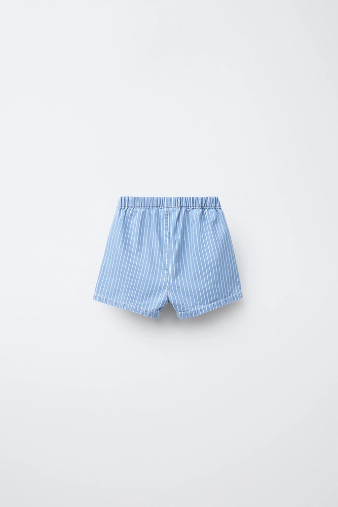 BERMUDA EN JEAN RAYURES