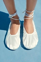 LIMITED EDITION SATIN EFFECT RUCHED BALLET FLATS