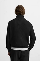 BASIC QUARTER-ZIP SWEATER