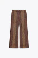 PANTALON RAYÉ 100 % LIN ZW COLLECTION