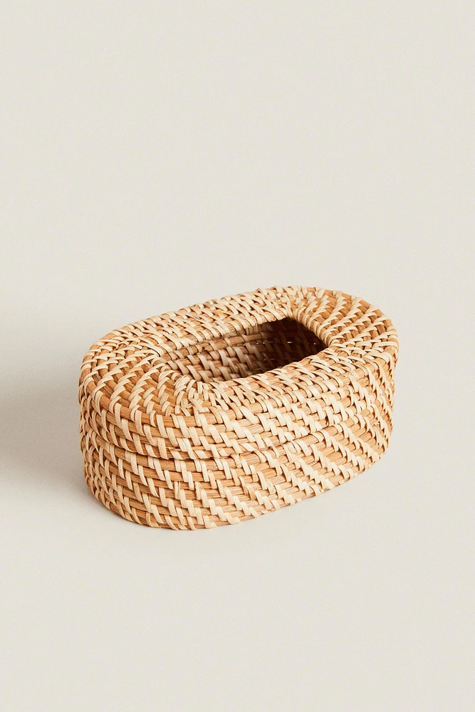 RATTAN BABY WIPE HOLDER