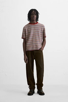 STRIPED KNIT T-SHIRT