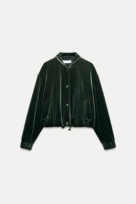 BLOUSON BOMBER EN VELOURS