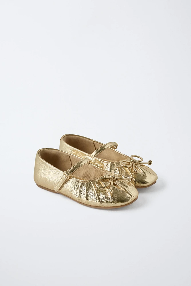 METALLIC BALLET FLATS