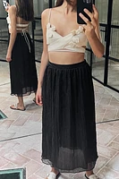 WRINKLED EFFECT MIDI SKIRT
