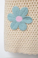 FLORAL CROCHET KNIT DRESS