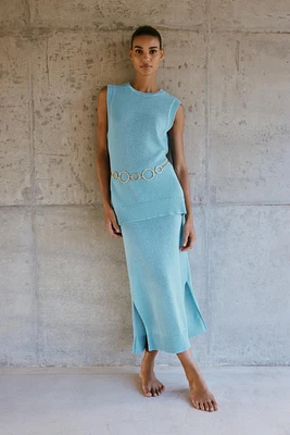 JUPE MIDI EN MAILLE