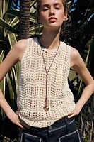 POINTELLE KNIT TOP
