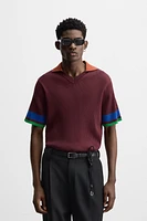 POLO EN MAILLE CÔTELÉE COLOR BLOCK
