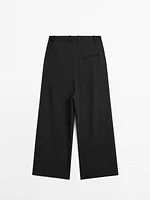 Pantalon fluide lin à pinces