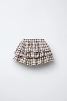 PLAID RUFFLE SKIRT